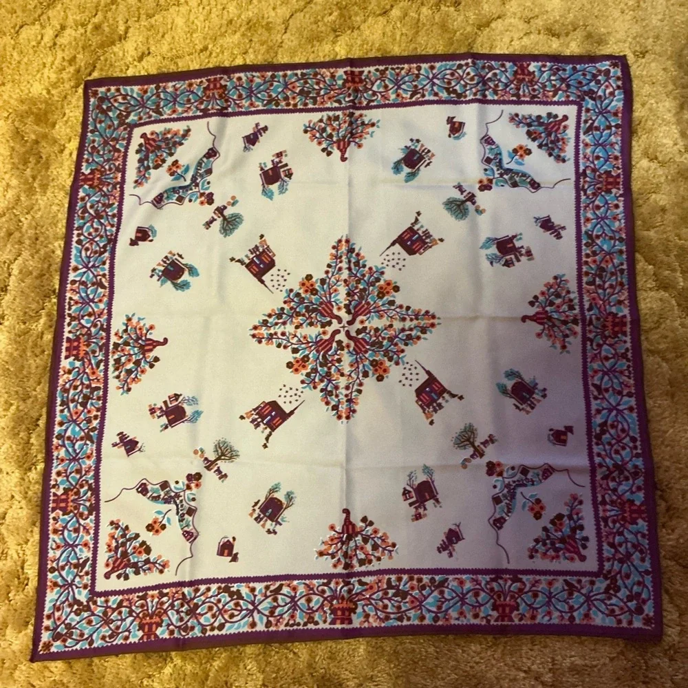 Vintage Multicolor Patterned Scarf - Picture 2 of 8